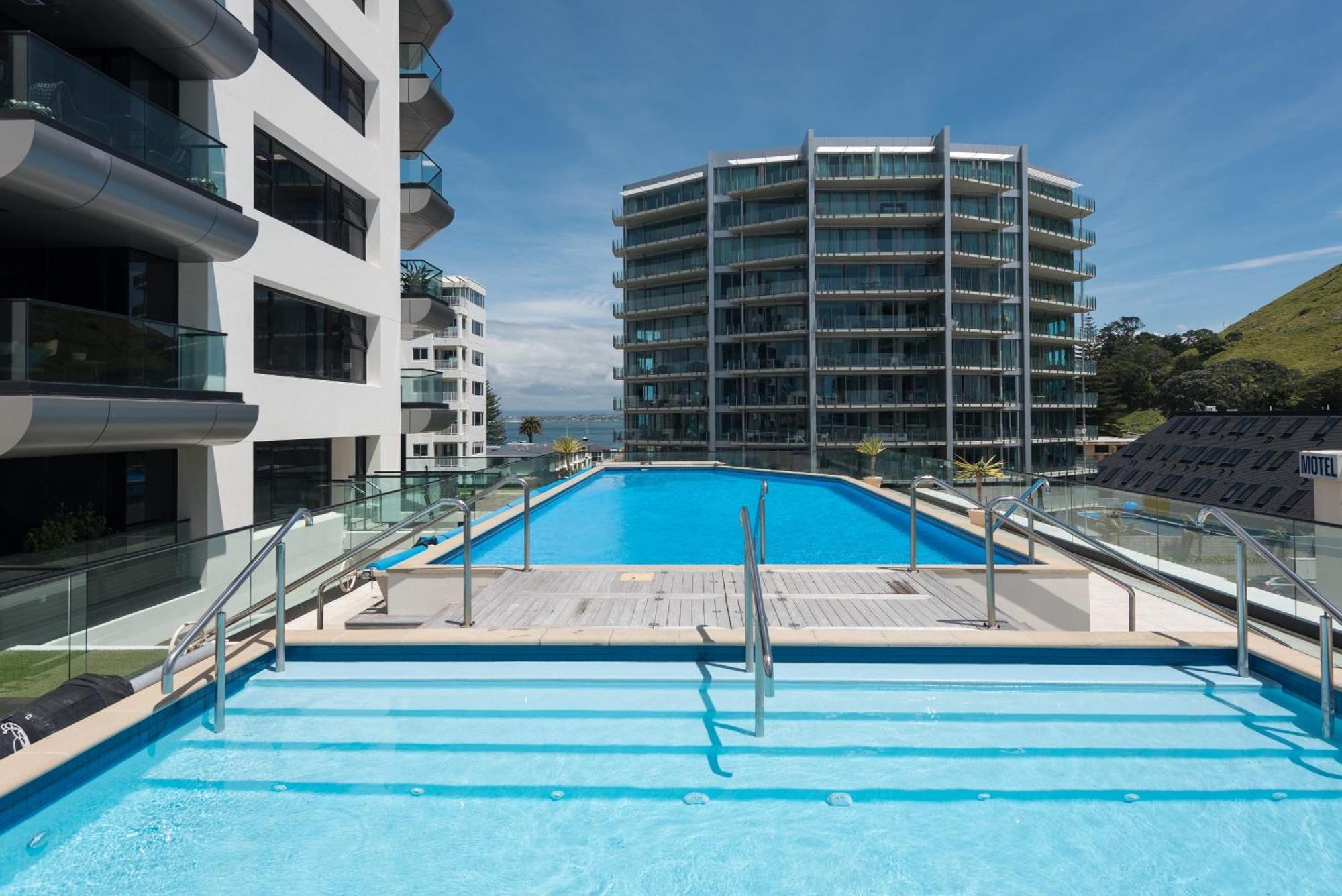 Marvelous Downtown Apartment Moments From Main Beach With Heated Pool, Gym And Parking マウント・マウンガヌイ エクステリア 写真